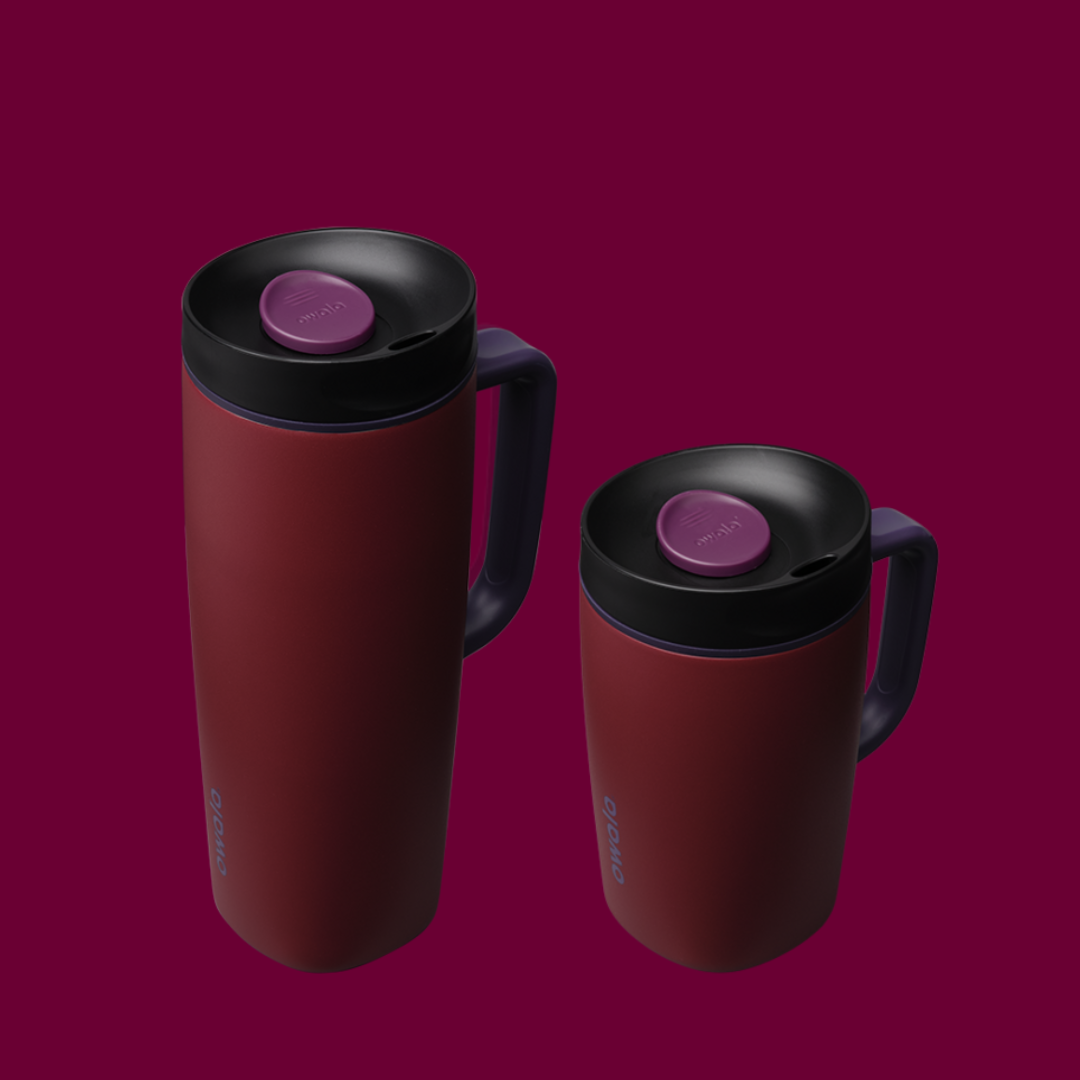 BURGUNDY BAY | Smoothsip Slider with Handle | Termo con asa 20 y 12 oz