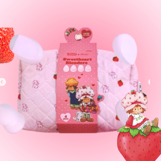 Strawberry Shorcake Pouch Blender  | Esponjas + Cosmetiquera Rosita Fresita