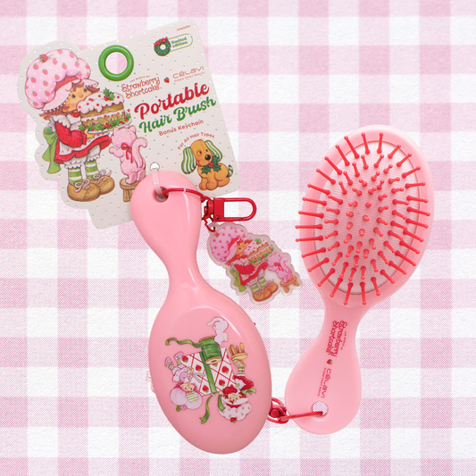 Strawberry Shortcake Portable Hair Brush With Keychain | Cepillo mini + llavero Rosita Fresita