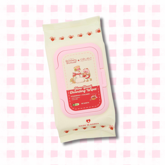 Célavi x Strawberry Shortcake Glow Boost Cleansing Wipes | Toallitas desmaquillantes Rosita Fresita