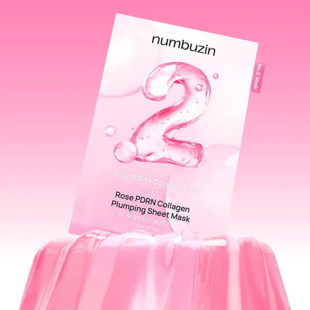 No.2 Rose PDRN Collagen Plumping Sheet Mask | Mascarilla reparadora iluminadora