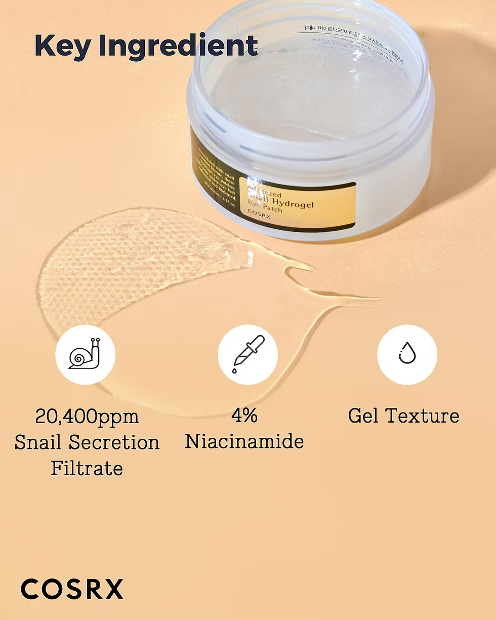 Advanced Snail Hydrogel Eye Patch 60pz | Parches para ojeras