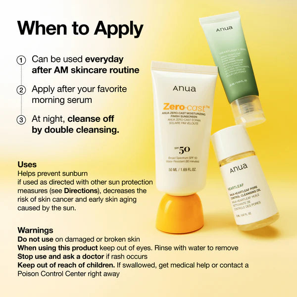 Zero-cast Moisturizing Finish Sunscreen | Bloqueador solar