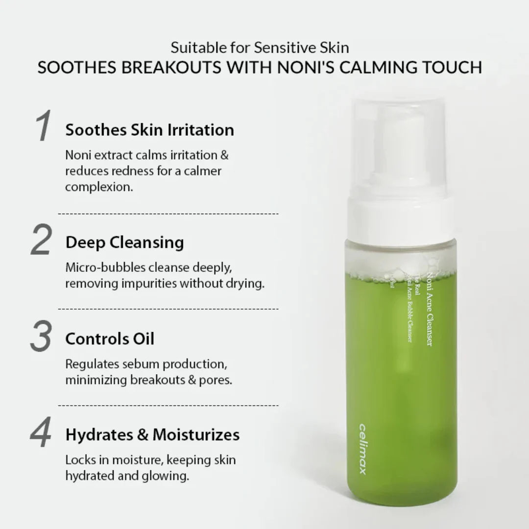 The Real Noni Acne Bubble Cleanser | Limpiador facial en espuma