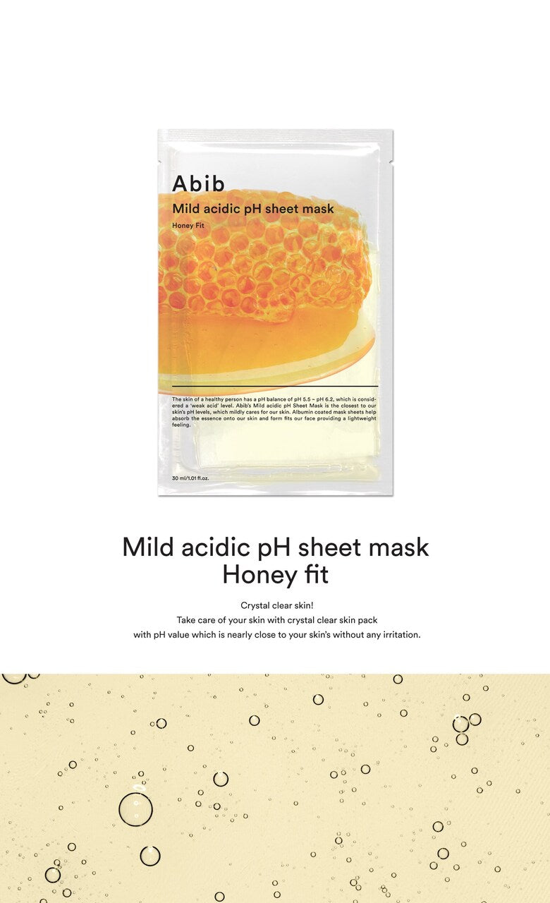 Mild Acidic PH Sheet Mask Honey Fit Sheet Mask | Mascarilla para rostro