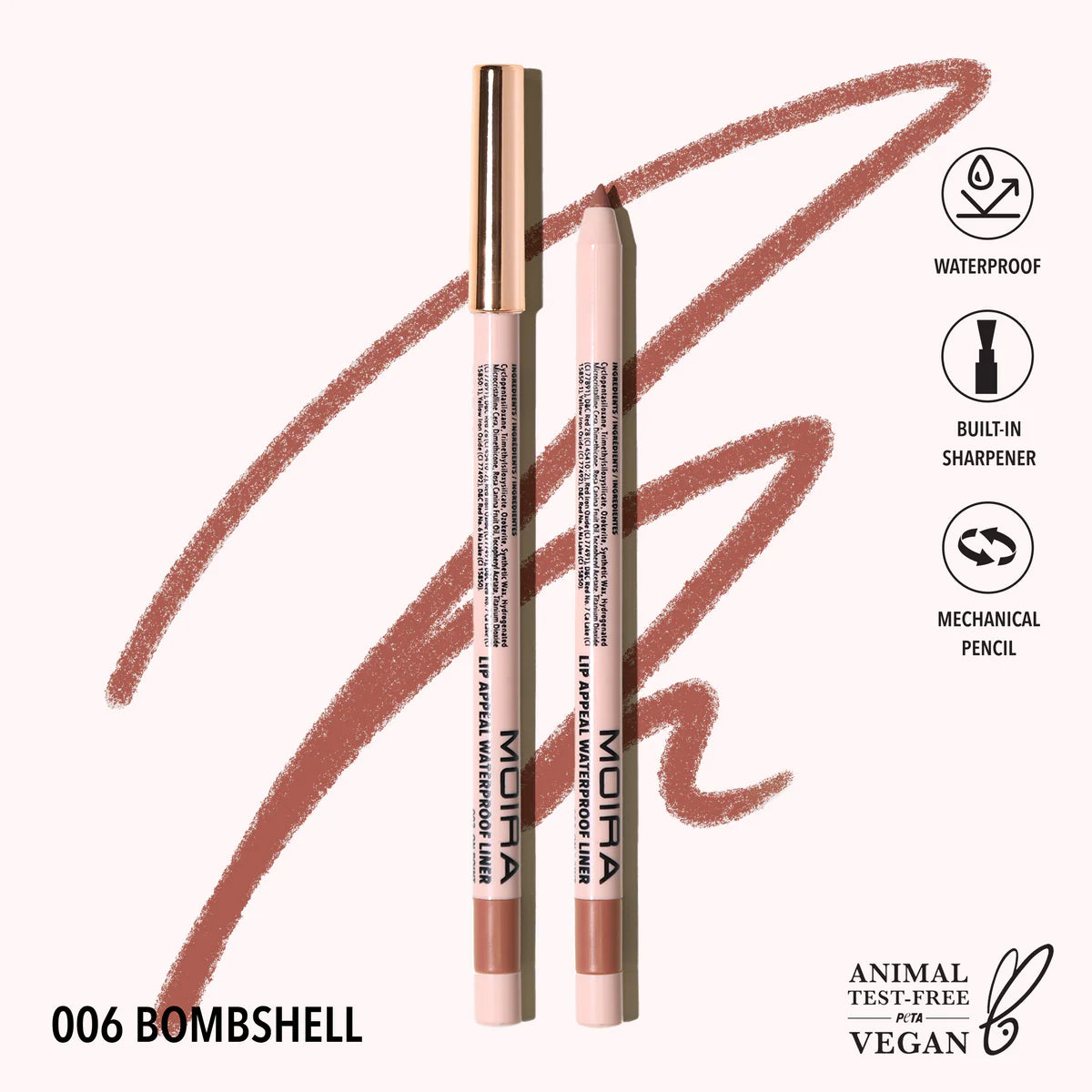 Lip Appeal Waterproof Lipliner | Delineador para labios retráctil a prueba de agua
