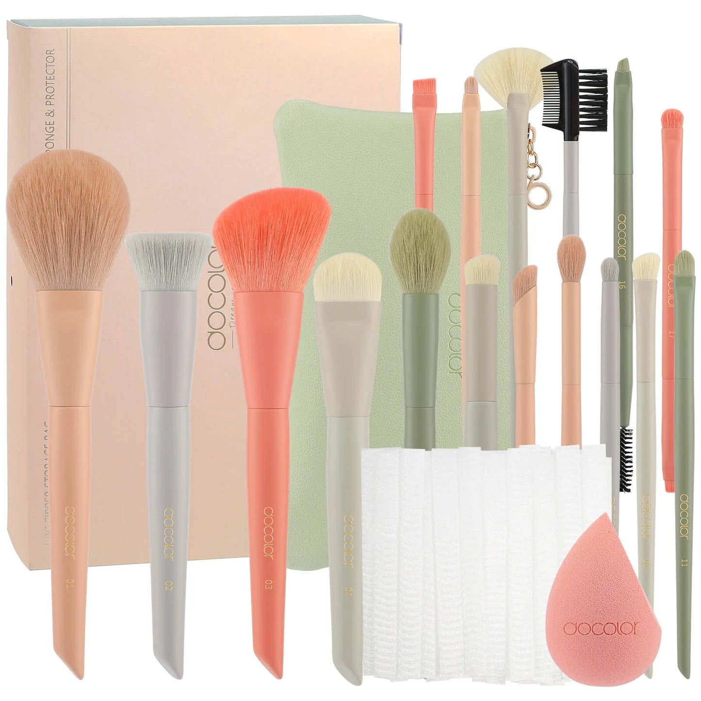 17PC Morandi Brush Set | Set de brochas 17pz + Cosmetiquera y Esponja