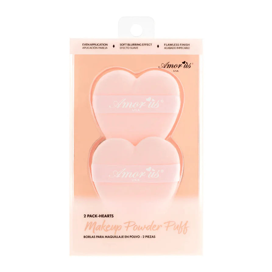 Makeup Heart Powder Puff | Borla para maquillaje corazón | 2 pz