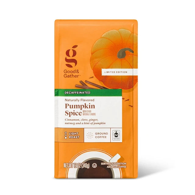 Pumpkin Spice Decaff Light Roast Ground Coffee | Café Molido Descafeinado
