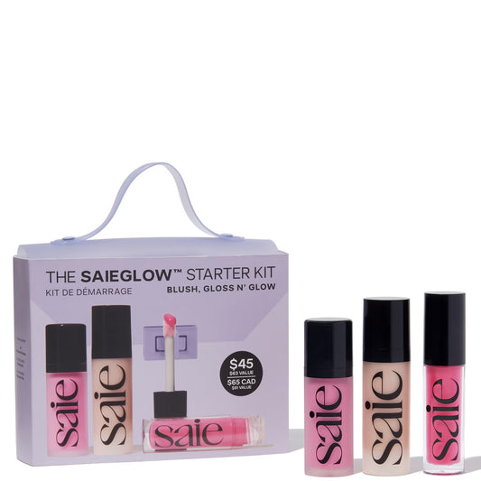 Saie SaieGlow™ Essentials Starter Set  | Kit de rubor, iluminador y gloss
