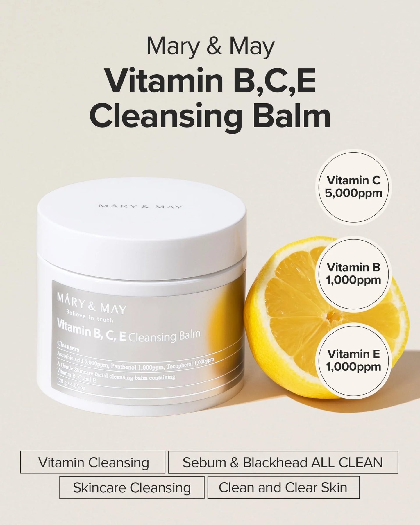 Mary&MayVitamin B.C.E Cleansing Balm | Balsamo desmaquillante