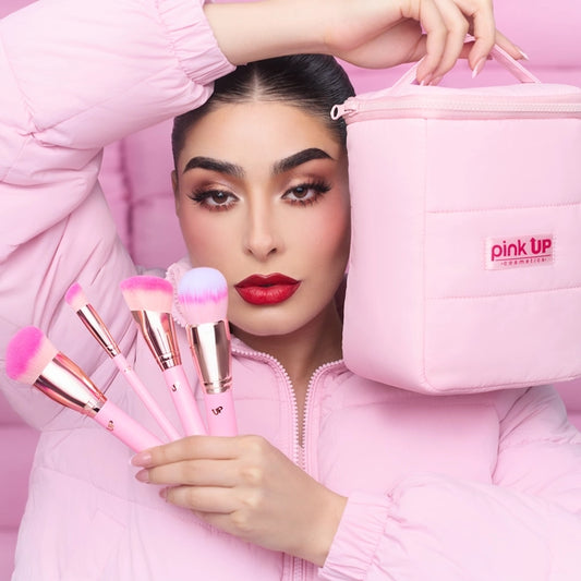 Pink Brush Set | Set de brochas + Cosmetiquera Maletin
