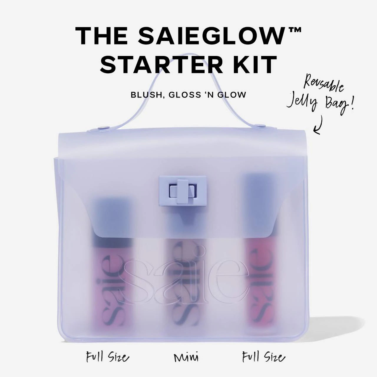 Saie SaieGlow™ Essentials Starter Set  | Kit de rubor, iluminador y gloss