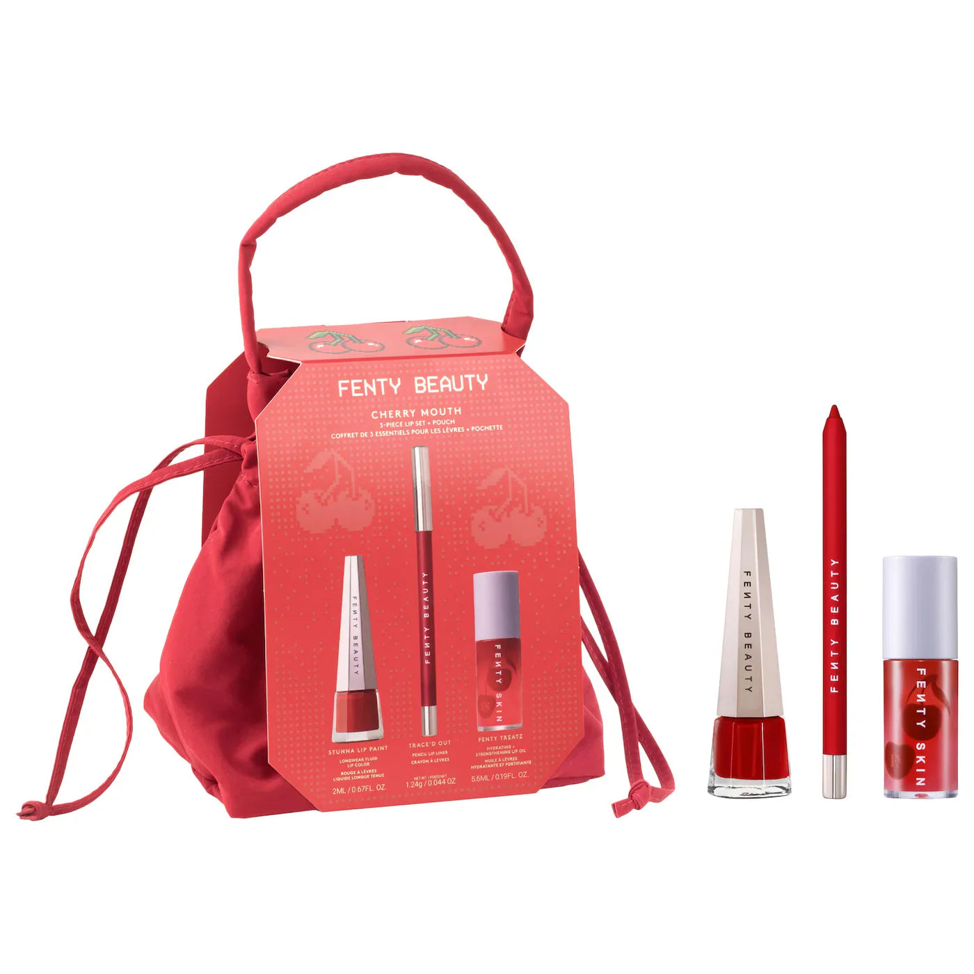 Cherry Mouth 3-Piece Lip Set + Pouch | Set de labiales | EDICIÓN ESPECIAL