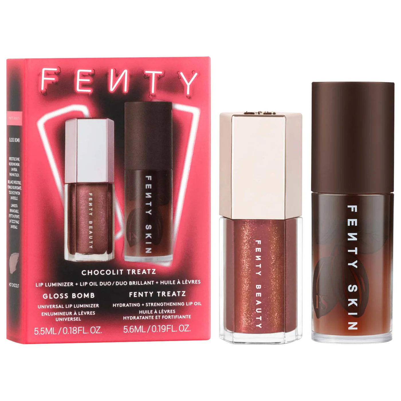 Chocolit Treatz Lip Luminizer + Lip Oil Duo | Set de labial