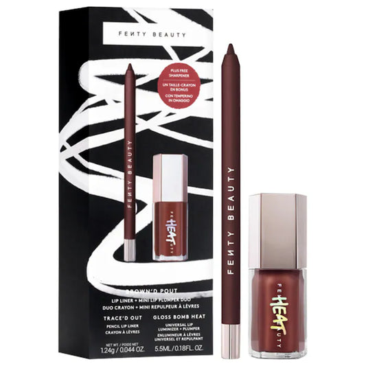 Brown'd Pout Lip Liner + Mini Lip Plumper Duo | Set mini Gloss y delineador